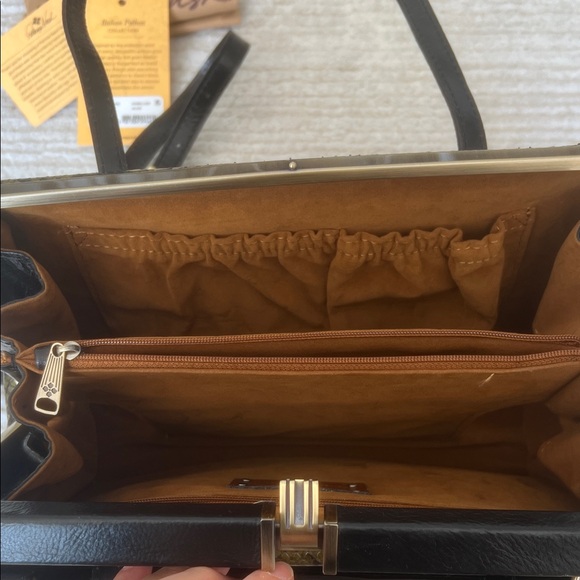 Patricia Nash Olive Snake Print Satchel - Picture 10 of 13